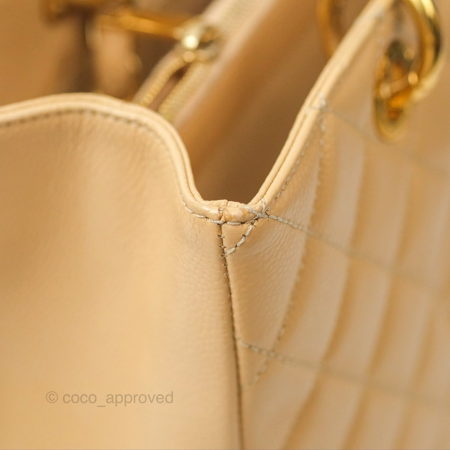 Chanel GST Beige Caviar Gold Hardware