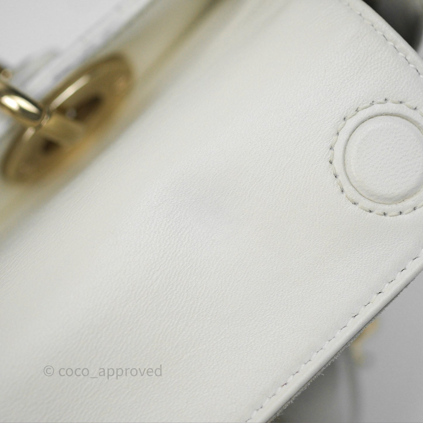 Dior Small Lady D-Joy Bag Ivory White Lambskin Cannage Gold Hardware