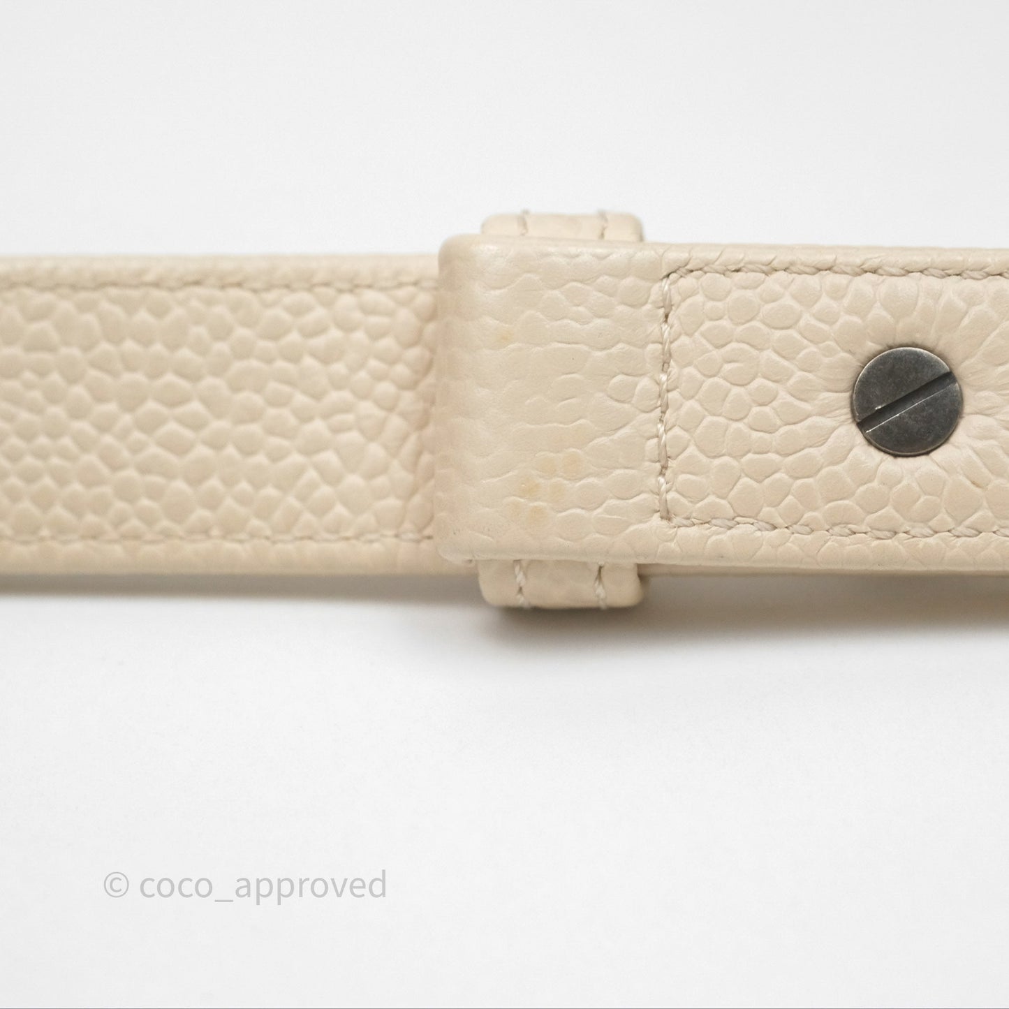 Chanel Small Boy Chevron Beige Caviar Ruthenium Hardware