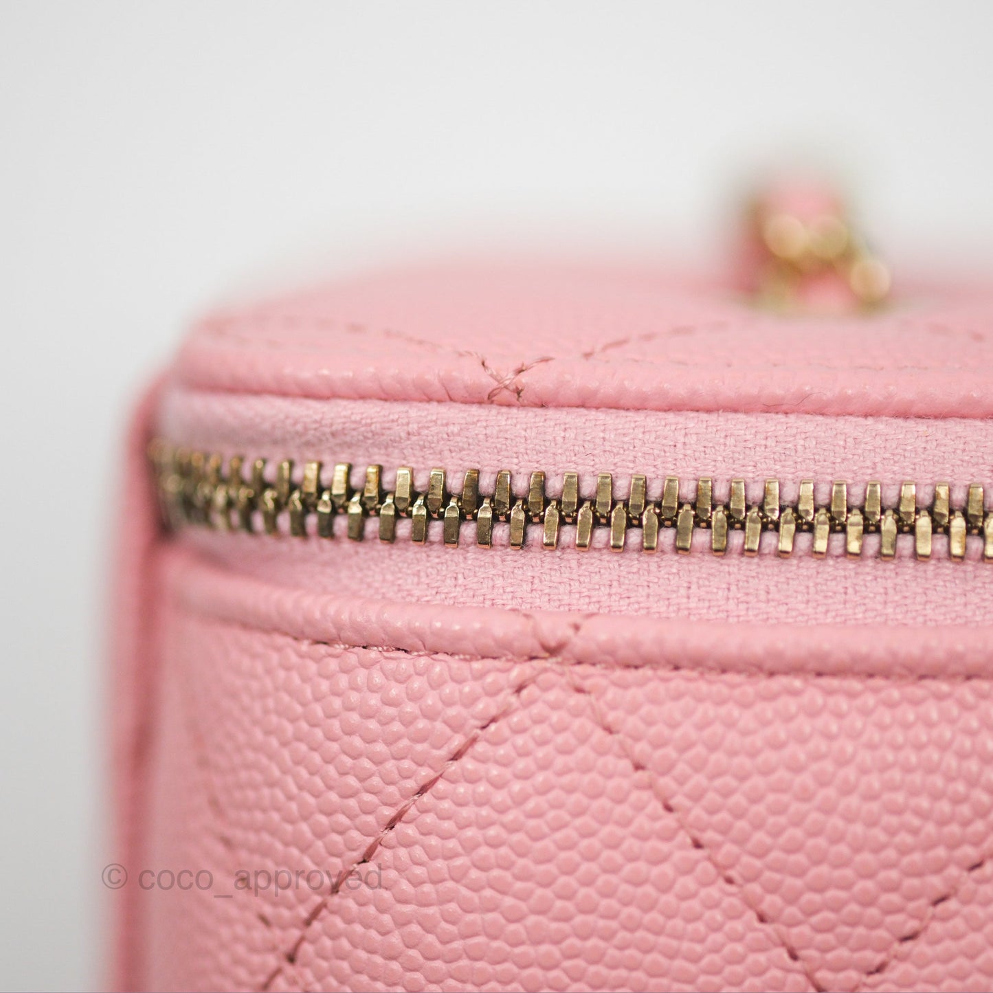 Chanel Classic Vanity With Chain Pink Caviar Gold Hardware