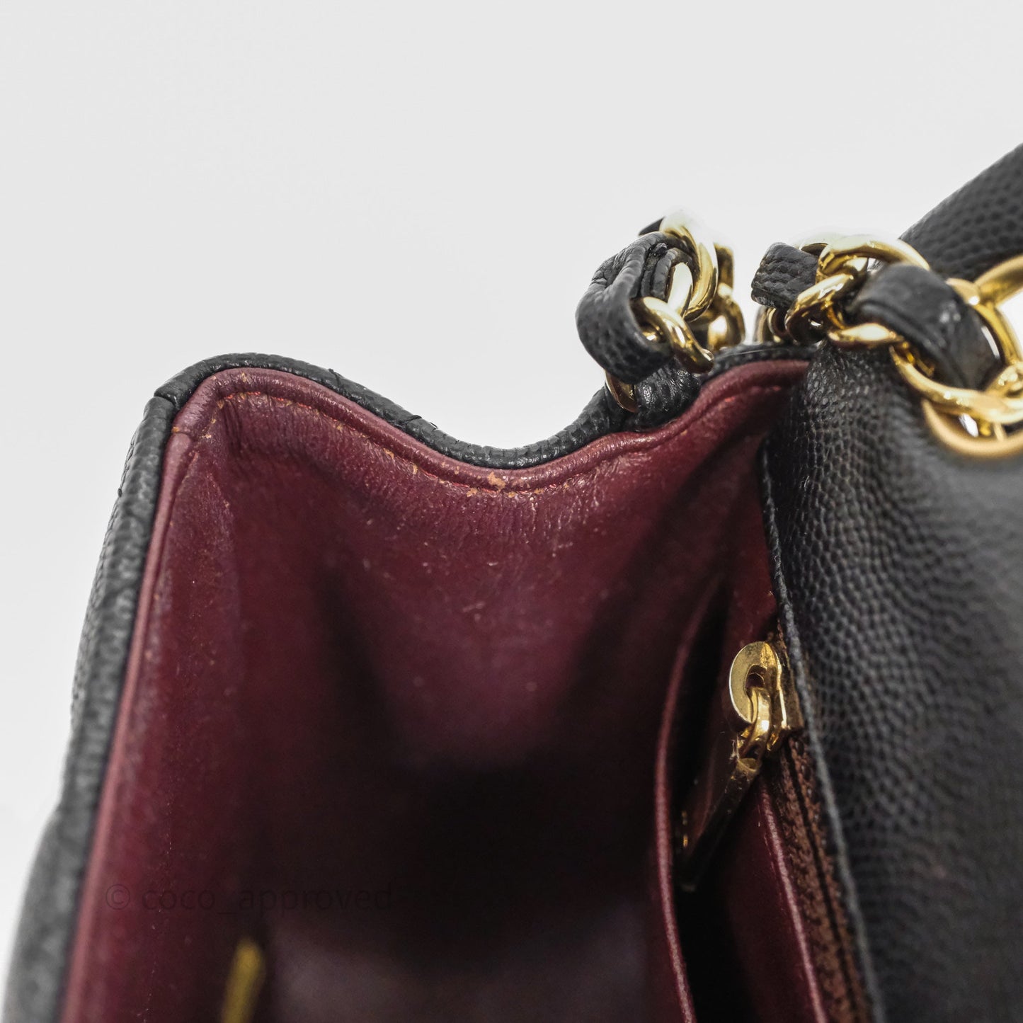 Chanel Mini Square Quilted Black Caviar Gold Hardware