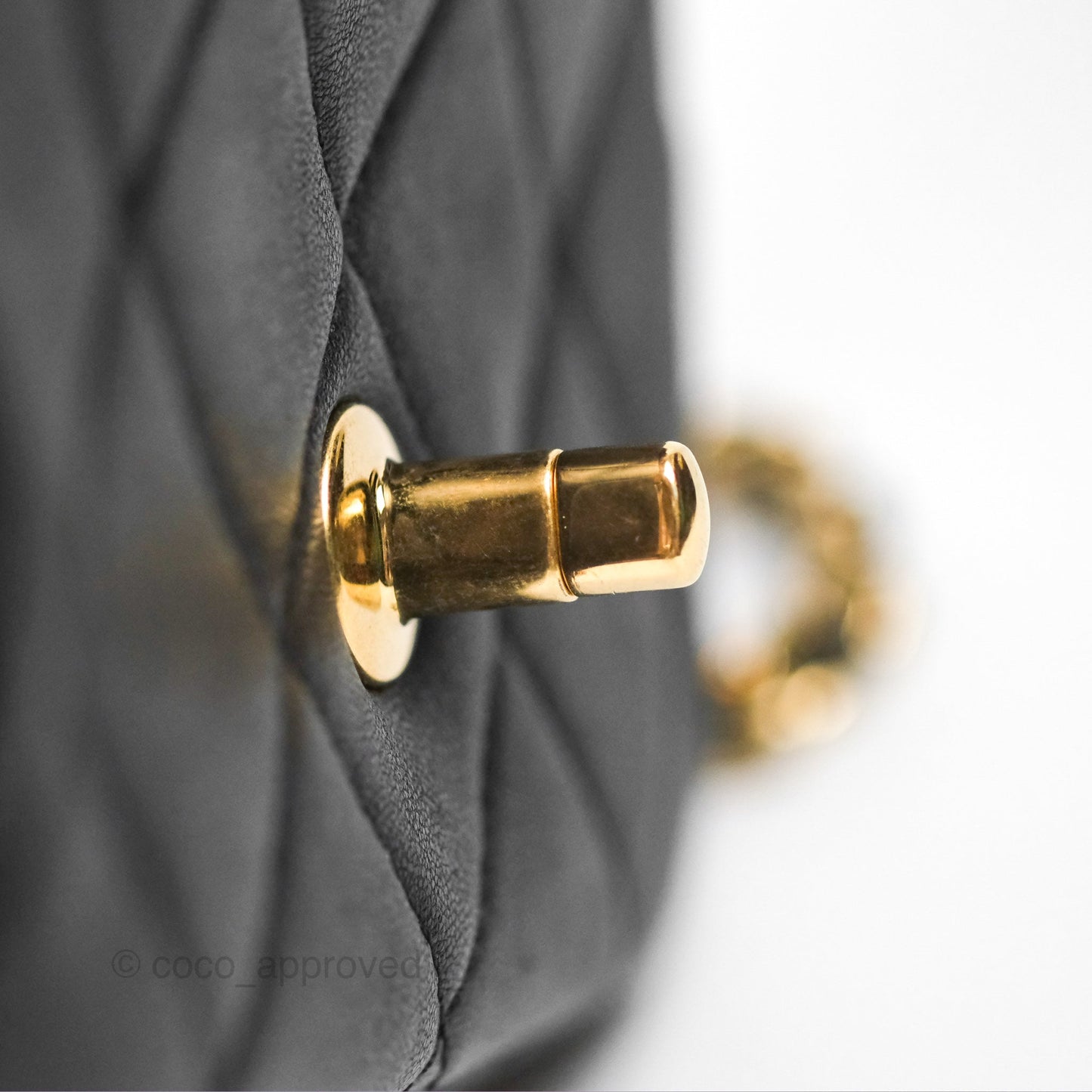 Chanel Mini Top Handle Flap Black Lambskin Aged Gold Hardware 23C