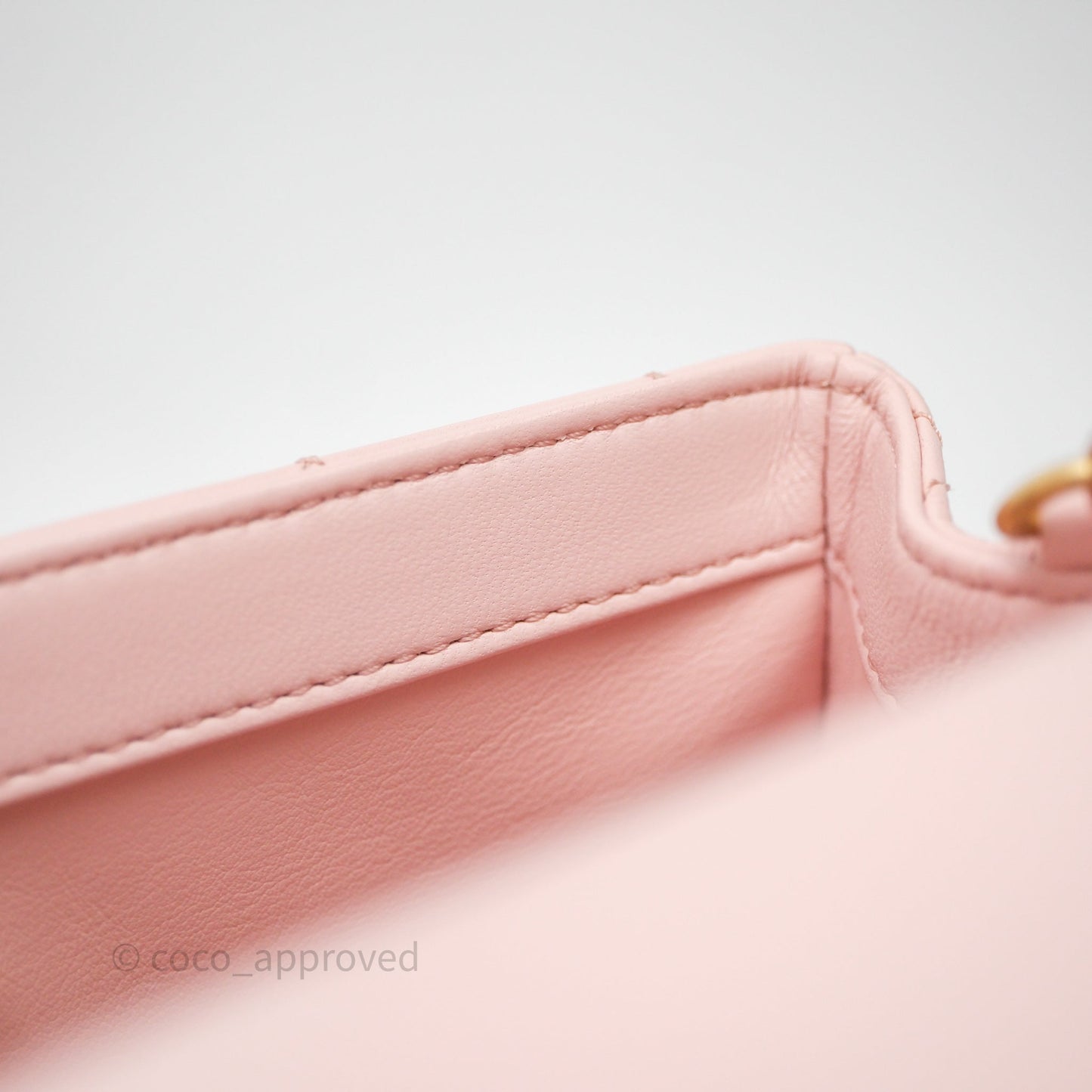 Chanel Mini Rectangular Pearl Crush Baby Pink Lambskin Aged Gold Hardware