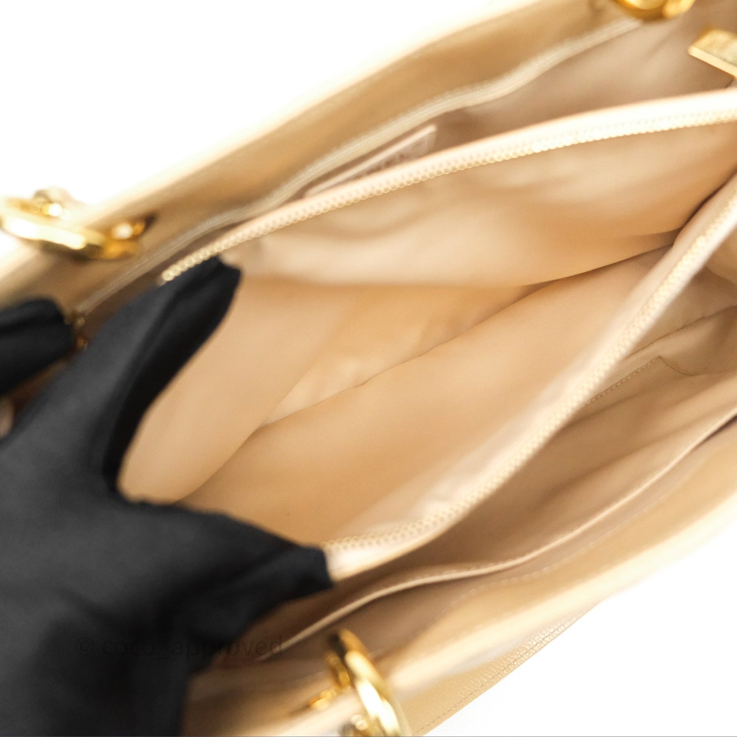 Chanel GST Beige Caviar Gold Hardware