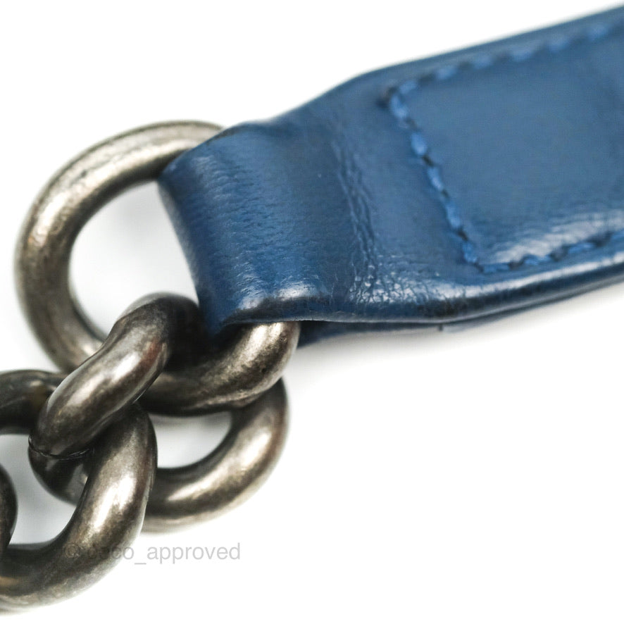 Chanel Medium Boy Blue Denim Tweed Ruthenium Hardware