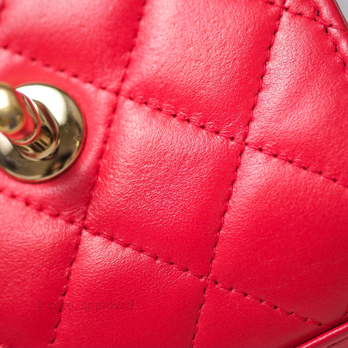 Chanel Mini Quilted Trendy CC Clutch With Chain Red Lambskin Gold Hardware