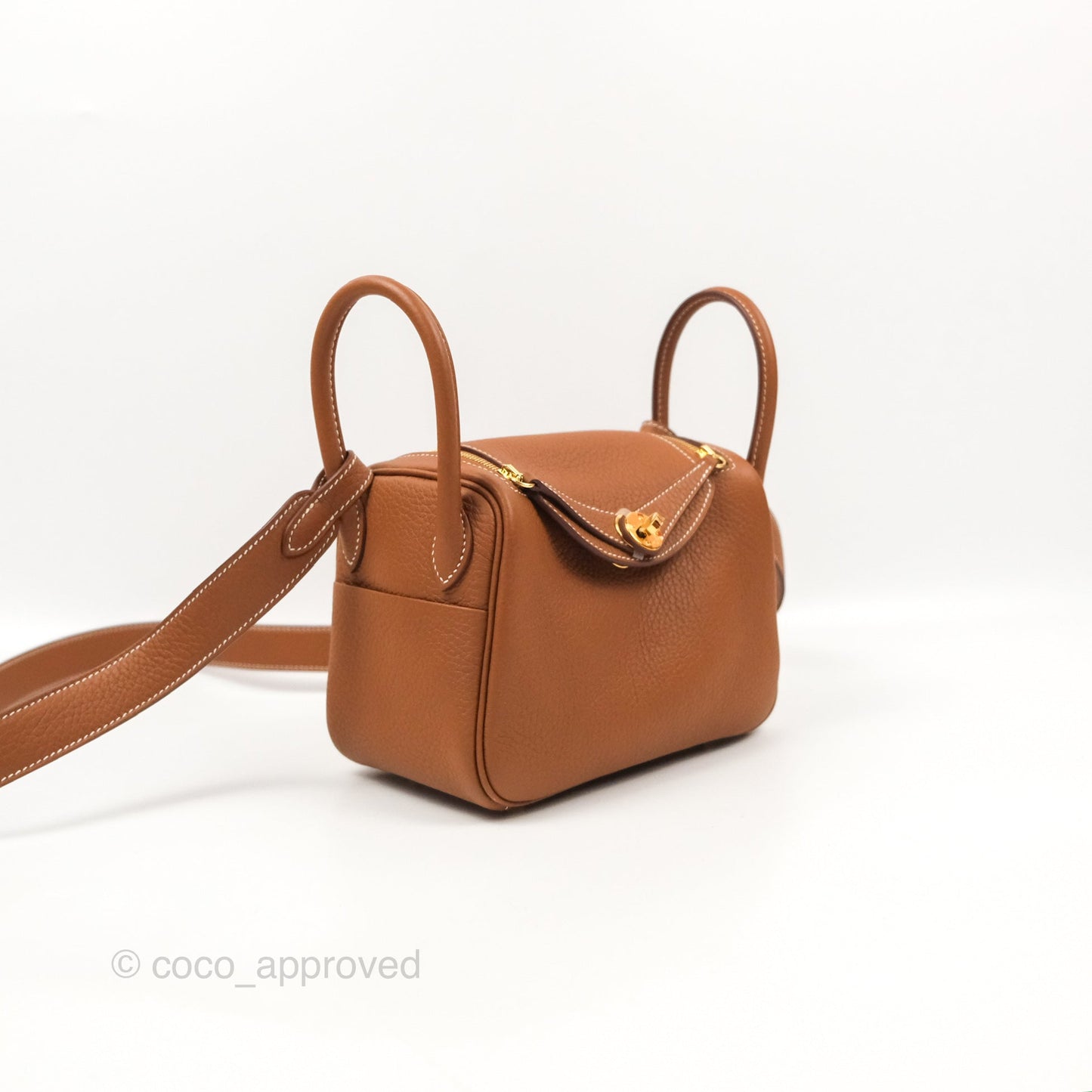 Hermès Mini Lindy 20 Gold Clemence Gold Hardware