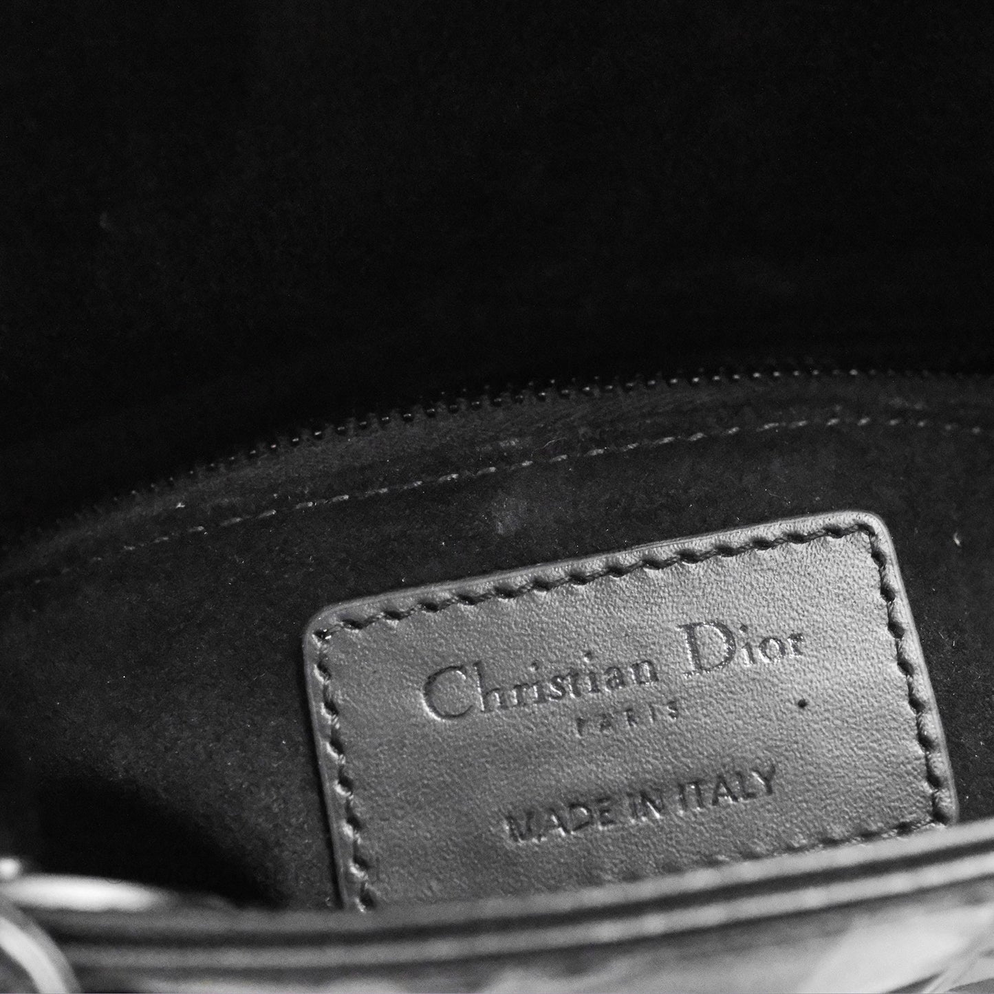 Dior Mini Lady Dior So Black Cannage Calfskin with Diamond Motif