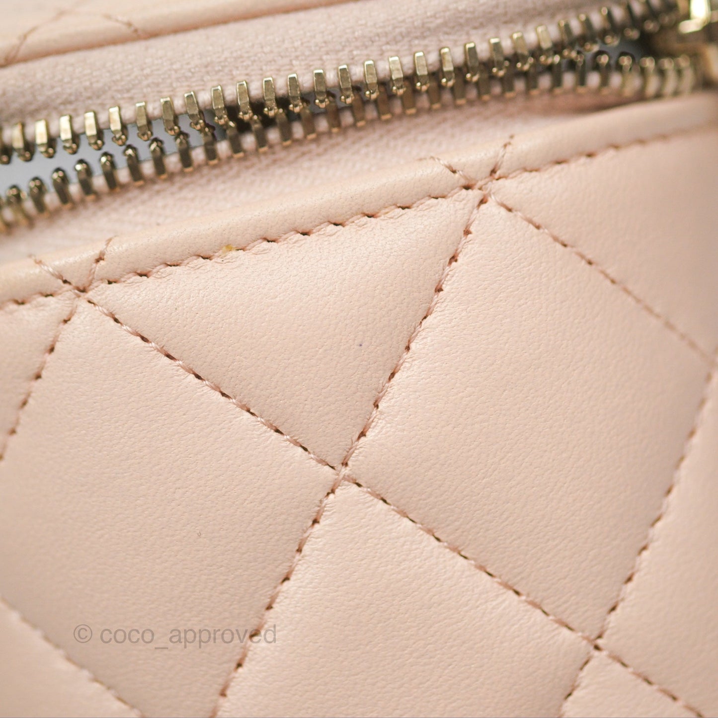 Chanel Classic Mini Pearl Crush Vanity With Chain Light Pink Lambskin Aged Gold Hardware