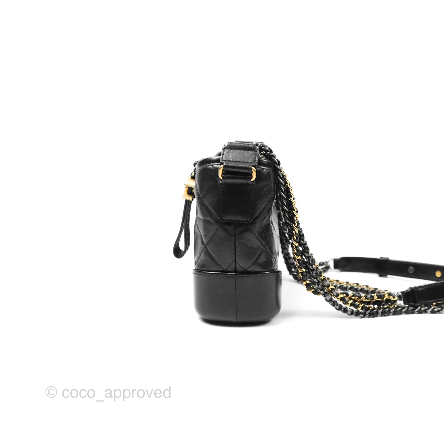 Chanel Small Gabrielle Hobo Quilted Black Aged Calfskin