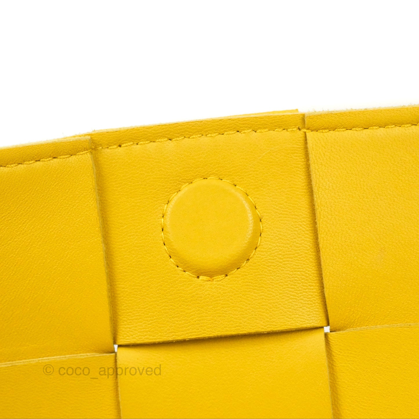 Bottega Veneta Cassette Shoulder Bag Intrecciato Yellow Lambskin