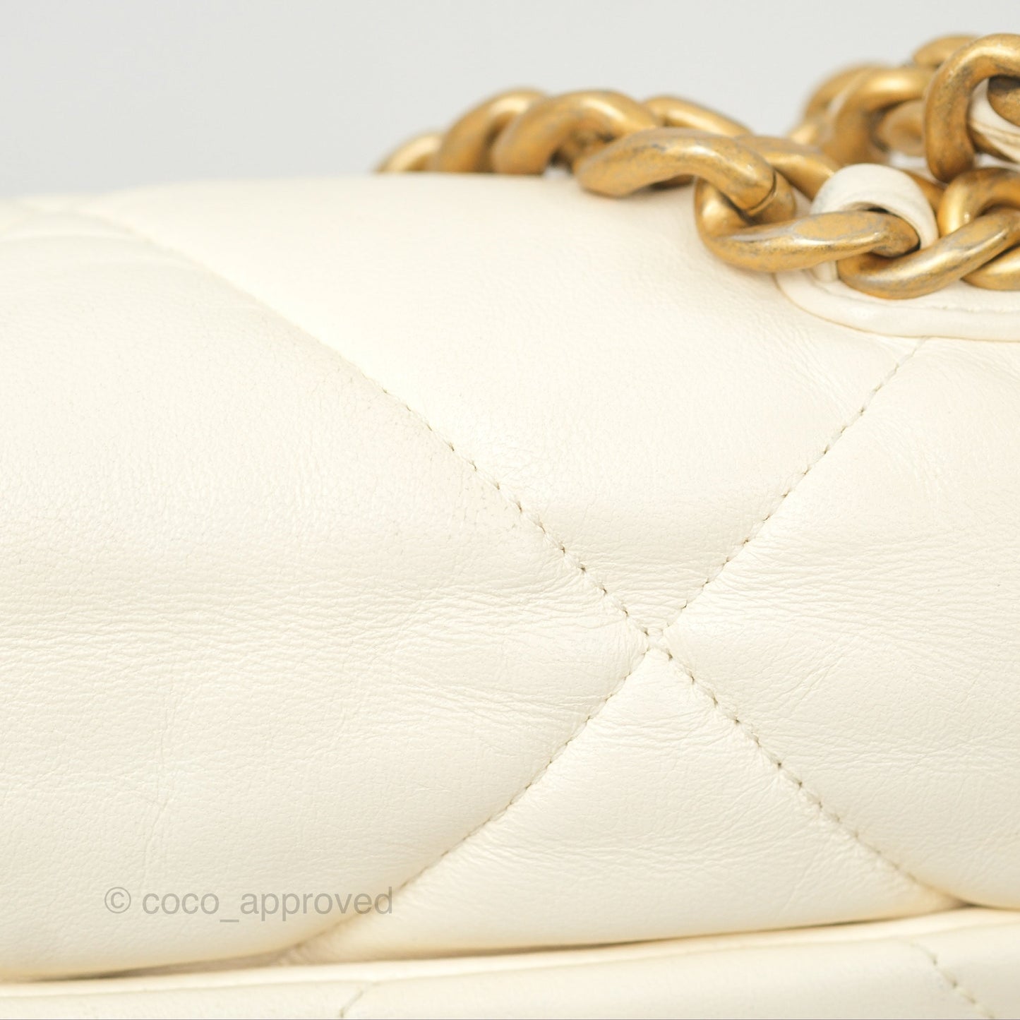 Chanel 19 Small Ivory Cream Mixed Hardware