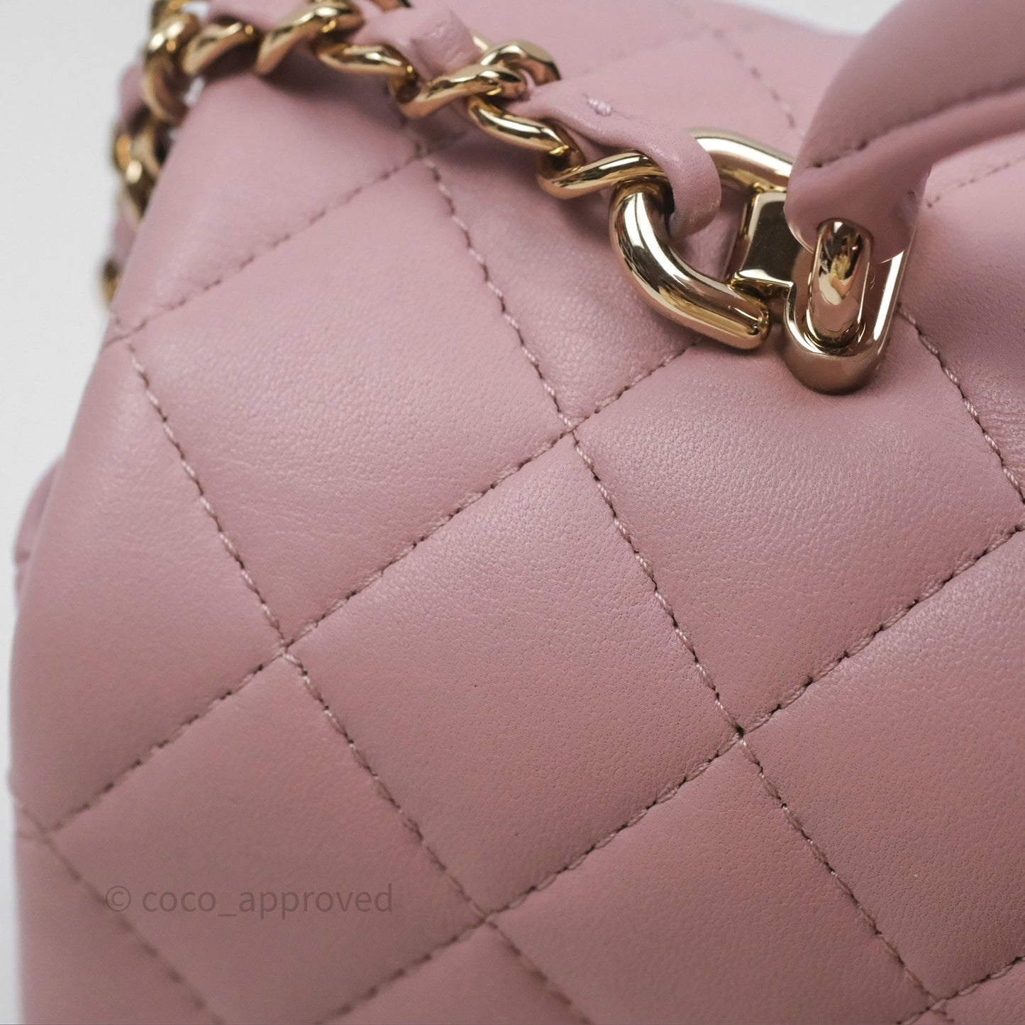Chanel Top Handle Mini Rectangular Flap Lilac Pink Lambskin Gold Hardware