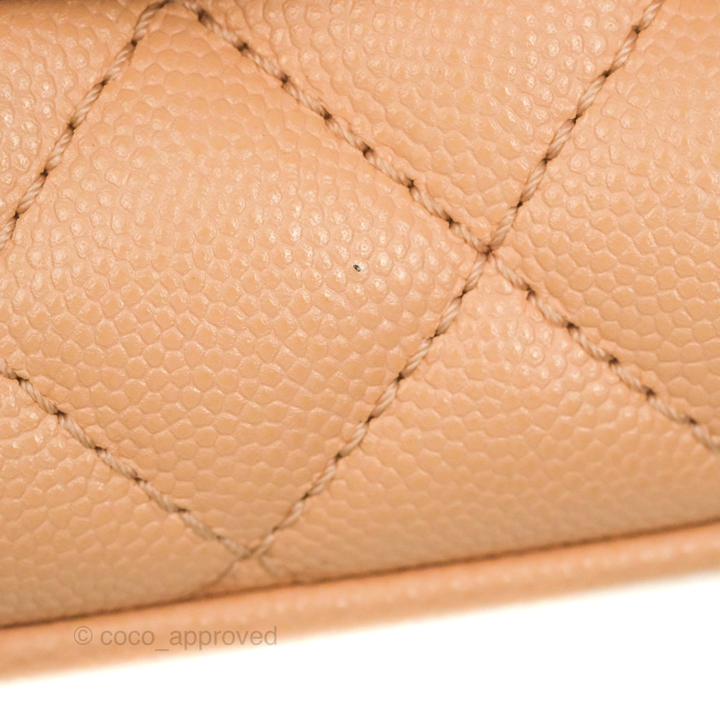 Chanel Mini Coco Handle Quilted Beige Pink Caviar Gold Hardware