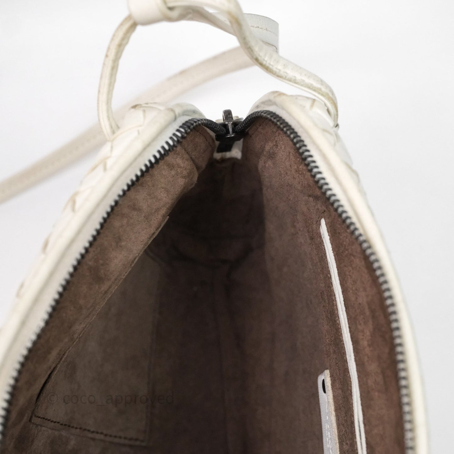 Bottega Veneta Nodini Crossbody Bag White Nappa Intrecciato