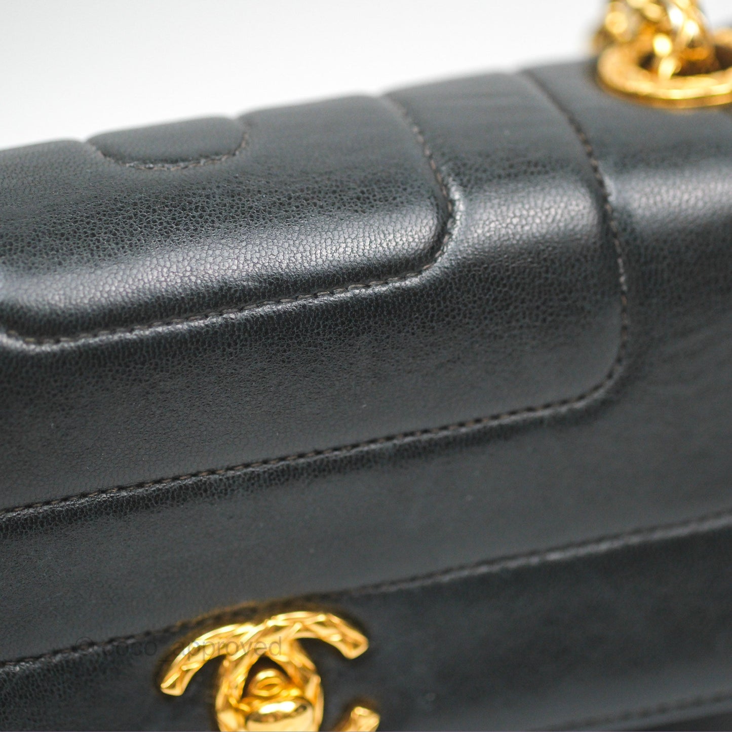Chanel Vintage Mini Bijoux Chain Flap Black Lambskin Gold Hardware