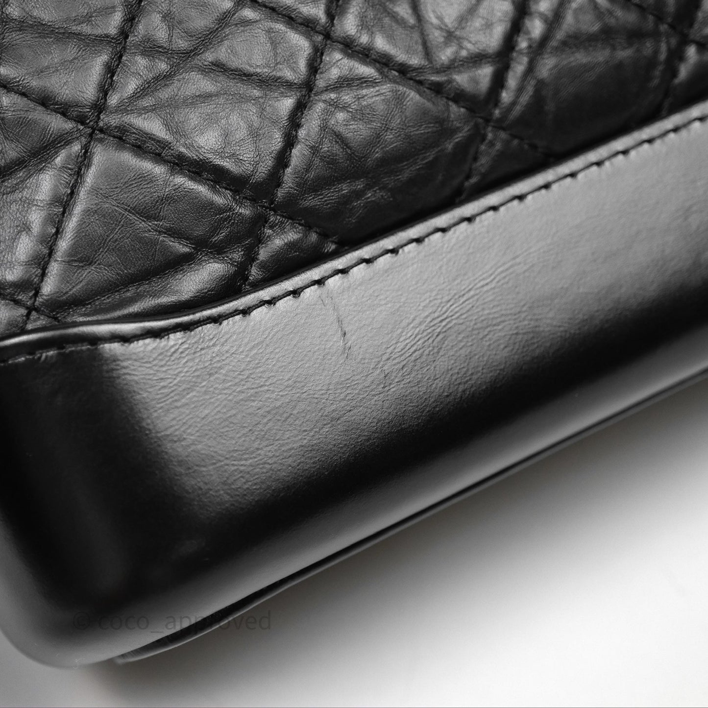 Chanel Small Gabrielle Hobo Quilted Black Aged Calfskin