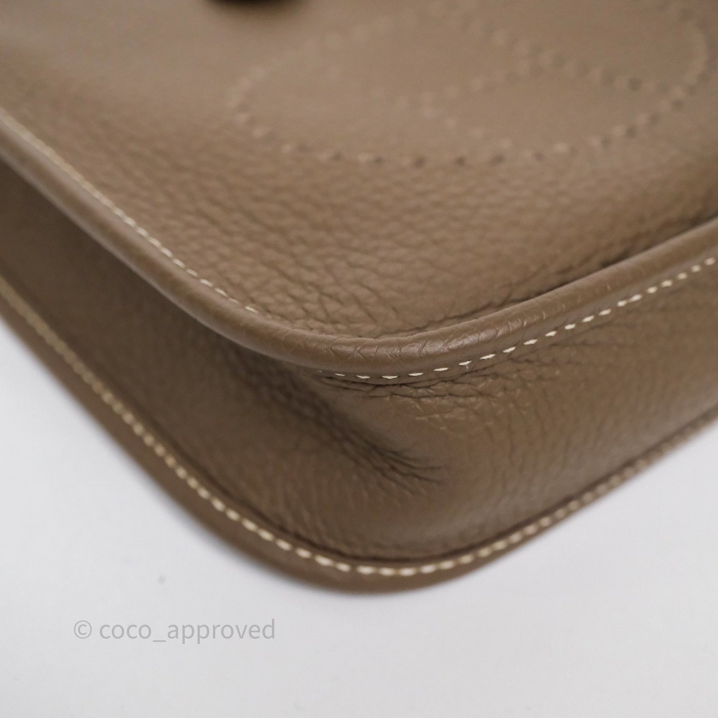 Hermès Mini Evelyne 16 Etoupe Clemence Palladium Hardware