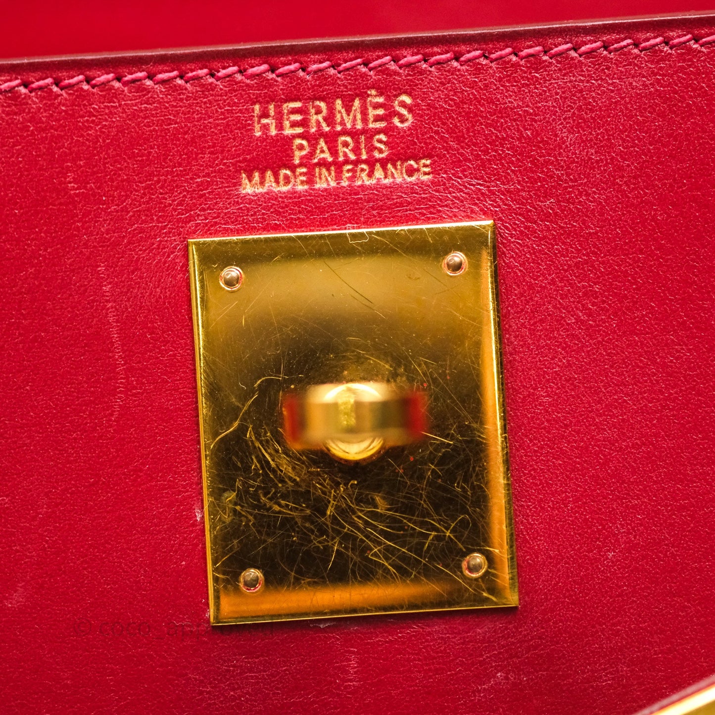 Hermès Vintage Kelly 32 Sellier Rouge Hermes 55 Box Leather Gold Hardware