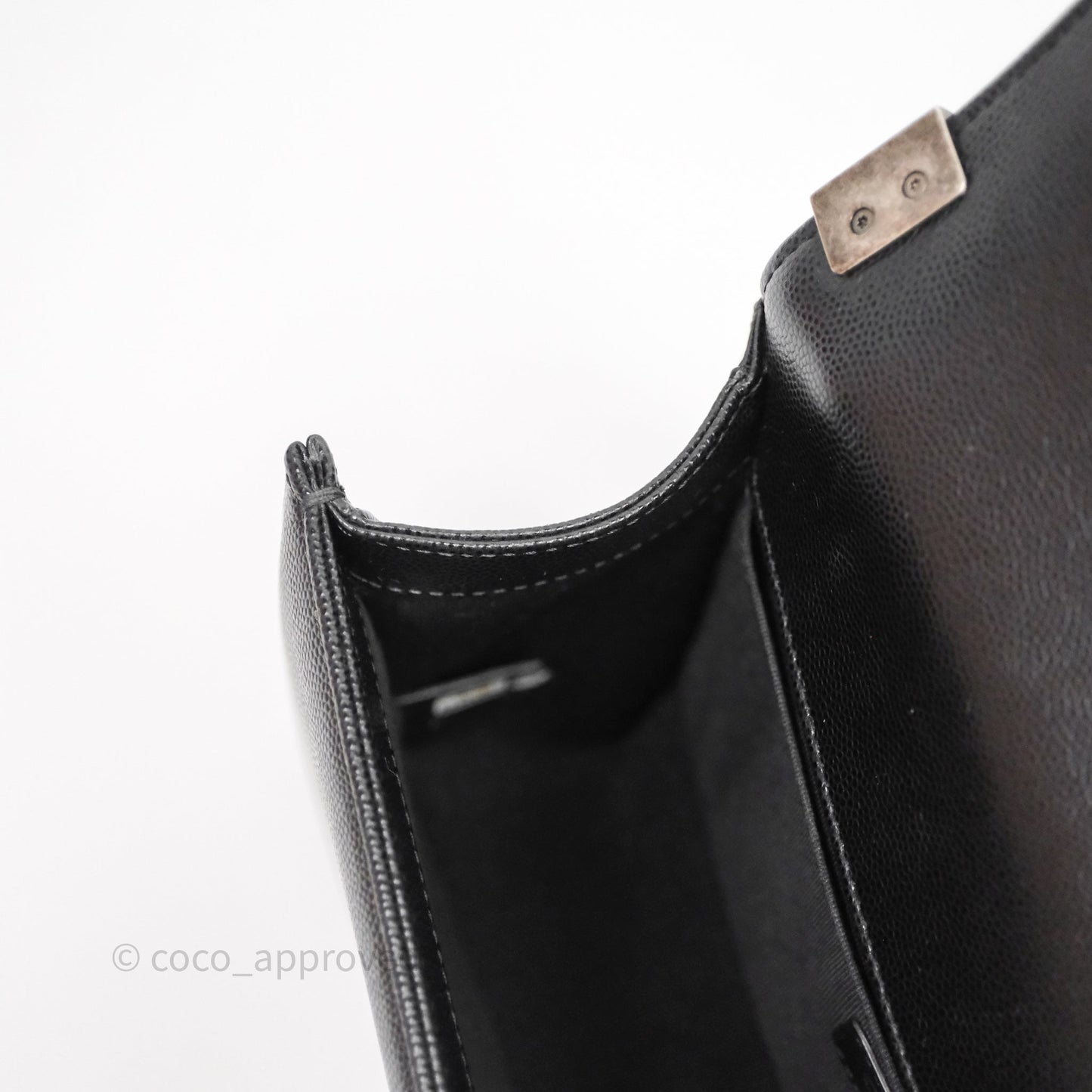 Chanel Quilted Medium Boy Black Caviar Ruthenium Hardware