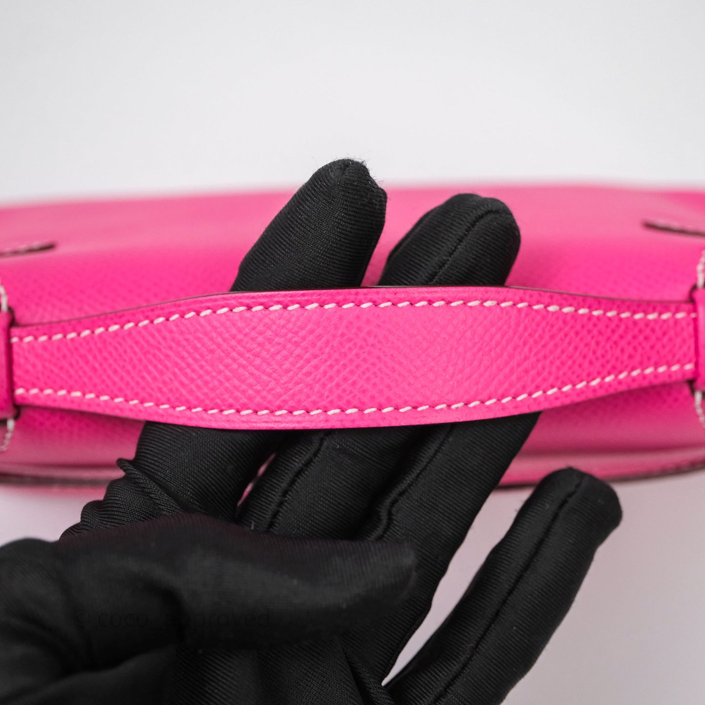 Hermès Kelly Pochette Clutch Rose Tyrien Epsom Palladium Hardware