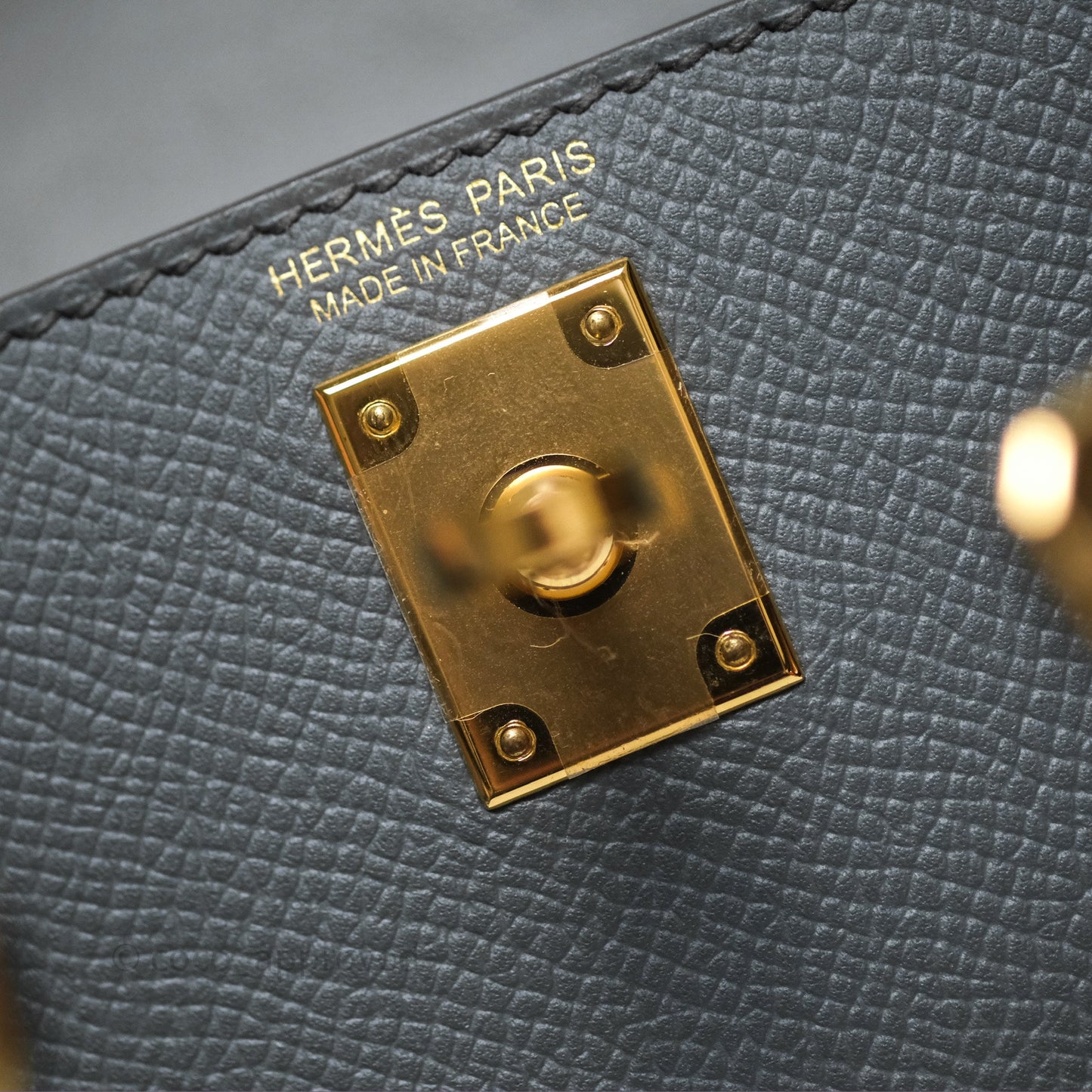Hermès Mini Kelly II Vert Amande 63 Epsom Gold Hardware