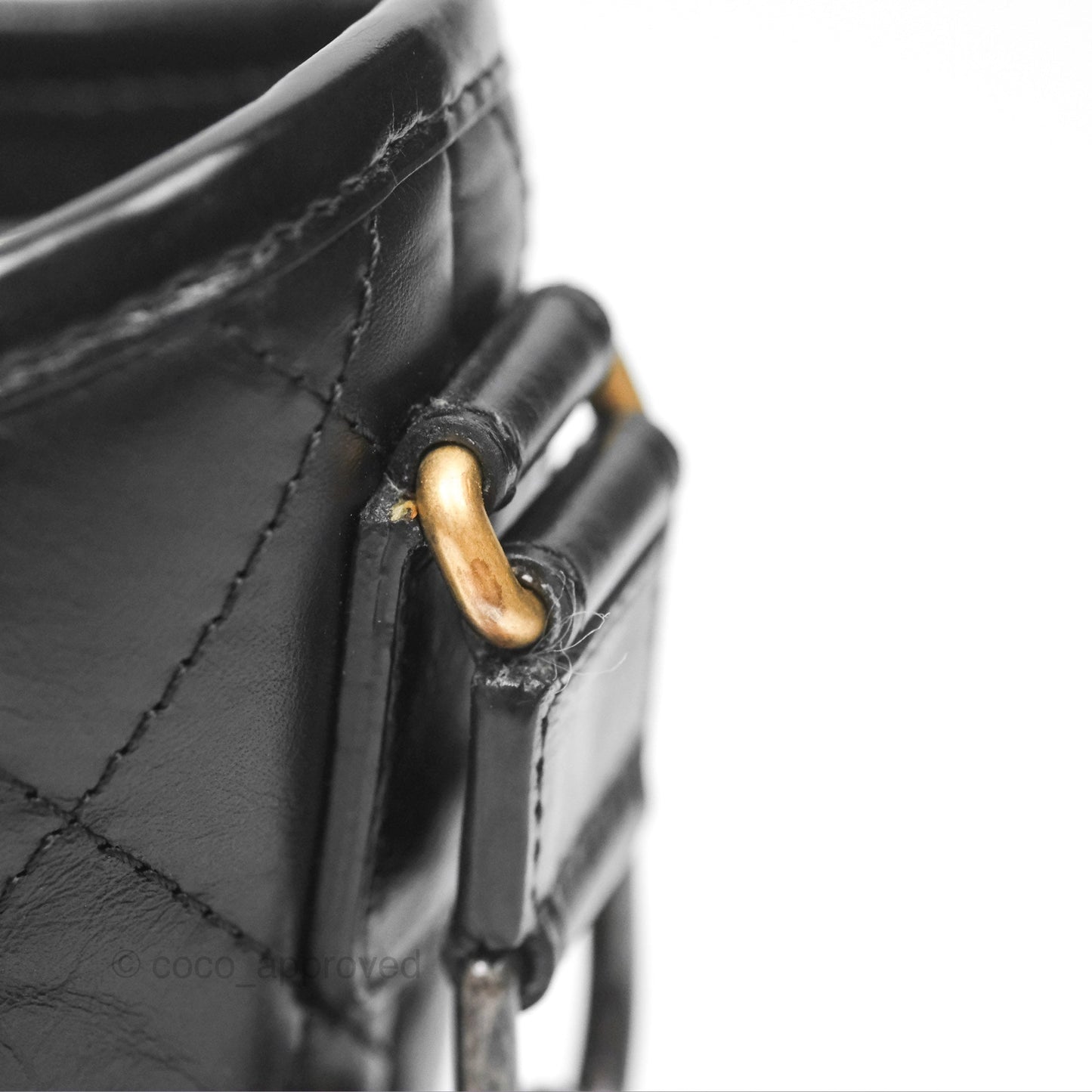 Chanel Small Gabrielle Hobo Quilted Black Aged Calfskin