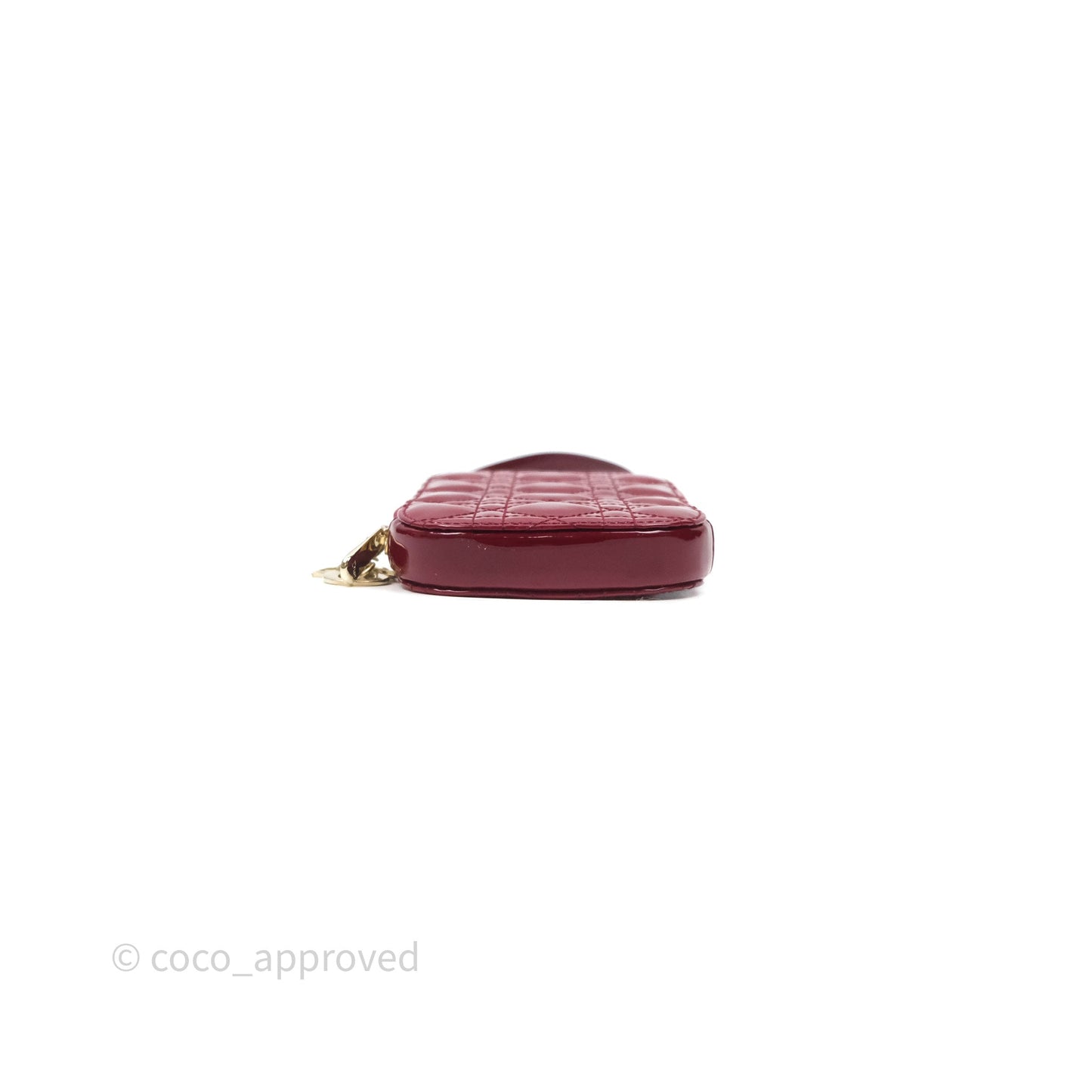 Christian Dior Lady Dior Call'in Dior Phone Holder Red Patent Cannage Calfskin