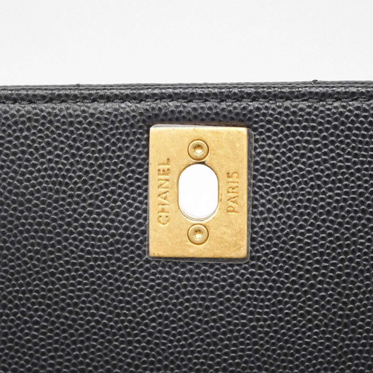 Chanel Small Coco Handle Chevron Dark Grey Caviar Aged Gold Hardware