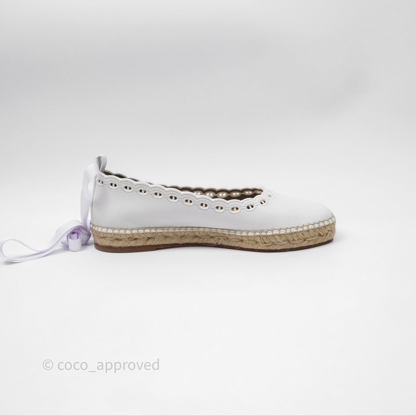 Hermès Guapa Espadrille Blanc Calfskin Size 37
