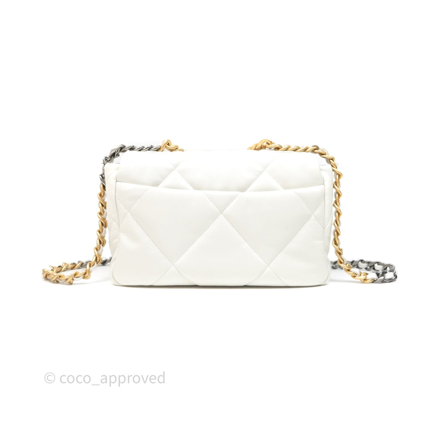 Chanel 19 Small White Mixed Hardware