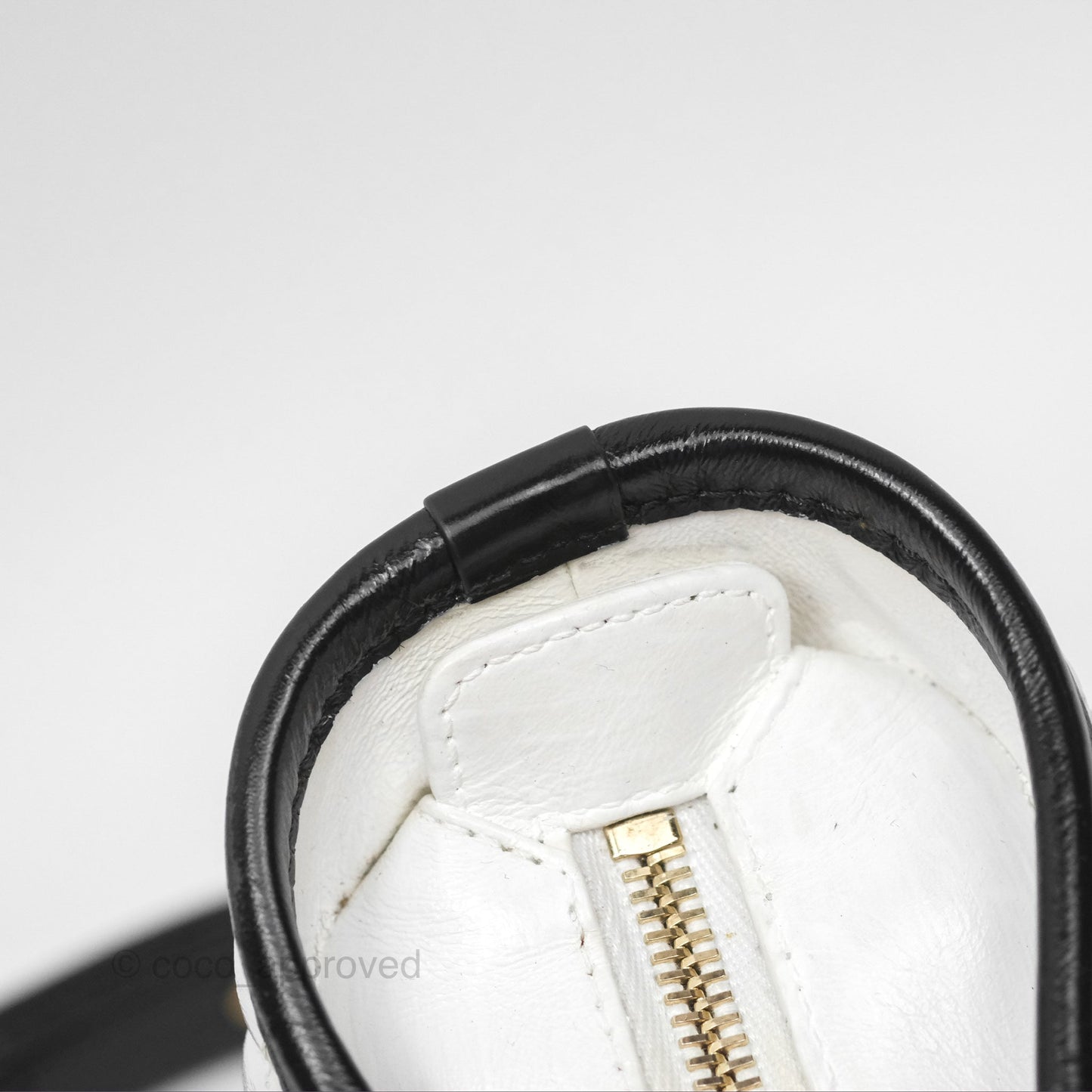 Chanel Small Gabrielle Hobo Quilted Black White Aged Calfskin