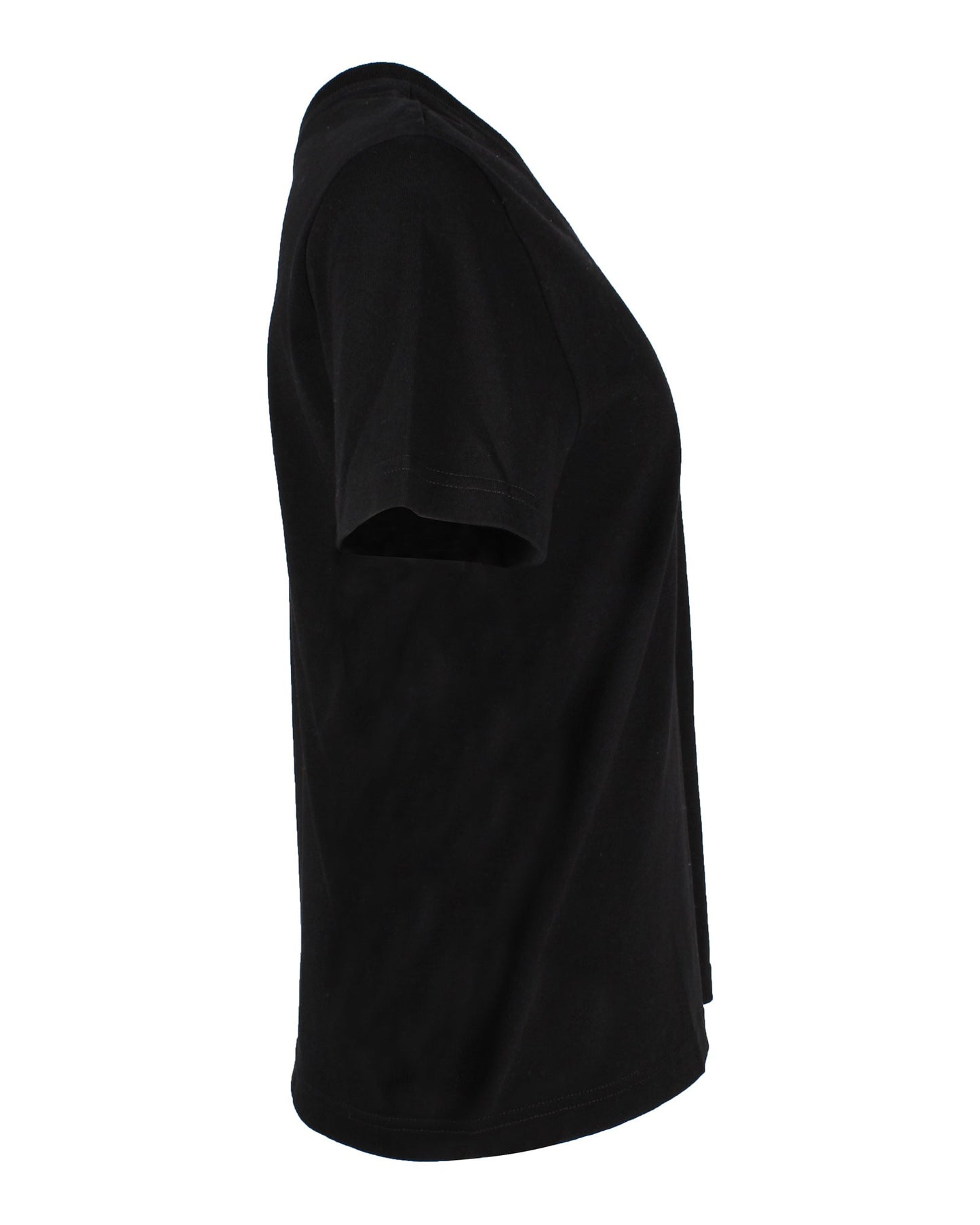 Luxury Bottega Veneta Short Sleeve V-Neck T-Shirt in Black Cotton