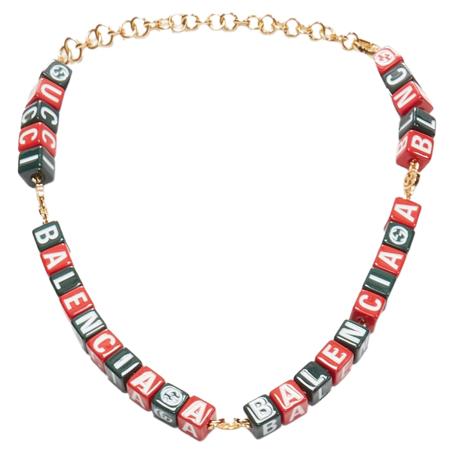Gucci Luxury Balenciaga Hacker Project Symbols cubes short necklace