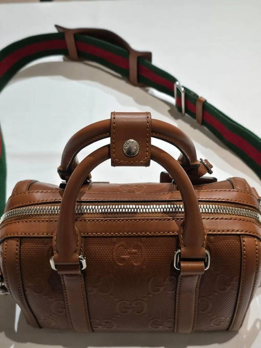 Luxury Gucci Trending 2025 Jumbo GG top handle mini brown duffel bag 725292