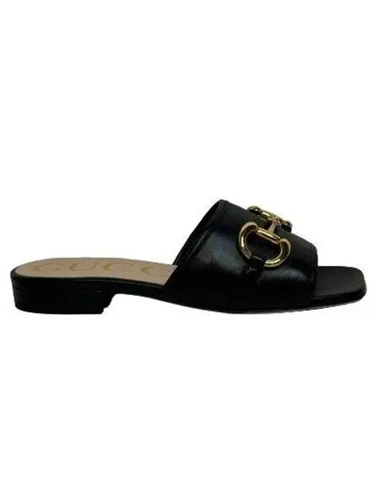 Luxury Gucci Trending 2025 Horsebit Slide Sandals Black