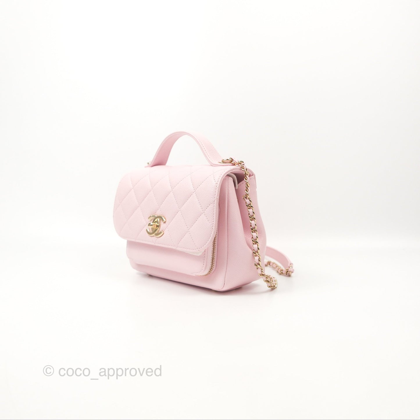 Chanel Quilted Small Business Affinity Flap Light Pink Caviar Gold Hardware
