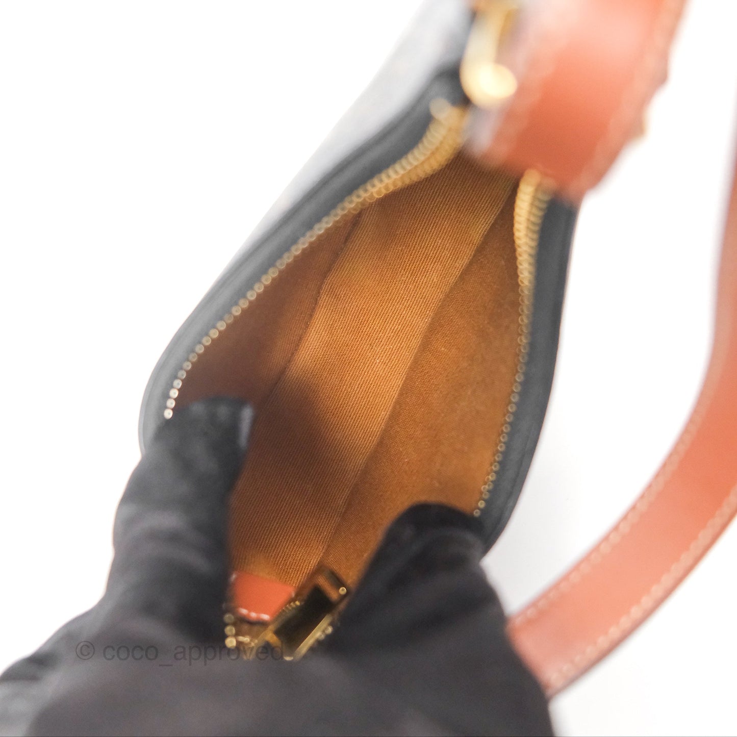Celine Mini Ava Bag In Triomphe Canvas Calfskin Tan