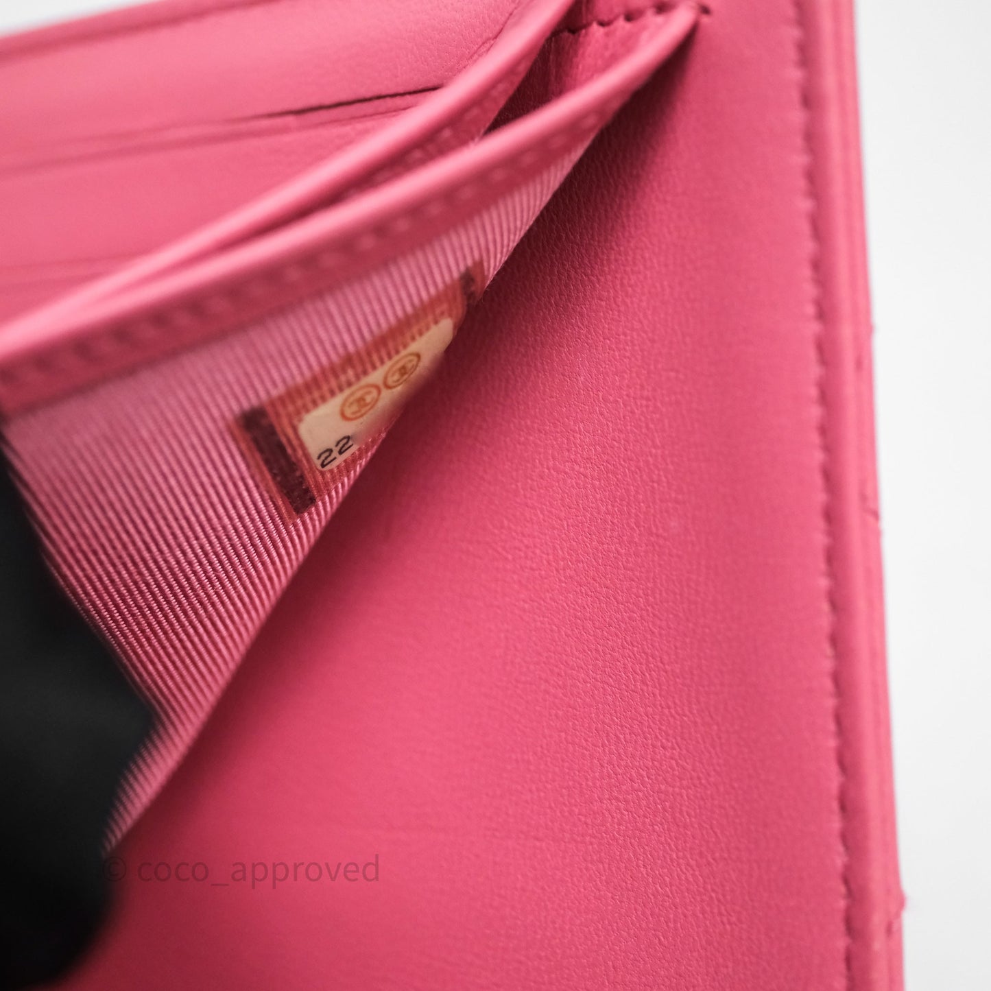 Chanel Classic Flap Wallet Pink Lambskin Silver Hardware