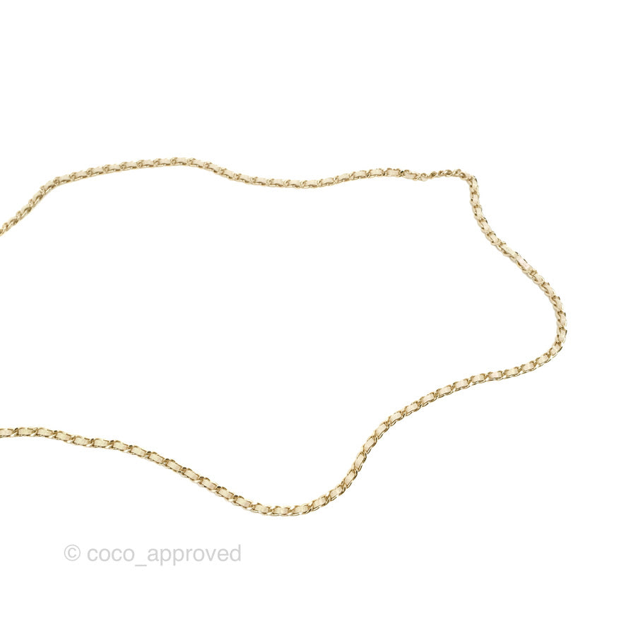 Chanel Quilted Mini Wallet on Chain WOC Iridescent Ivory Gold Hardware 20B