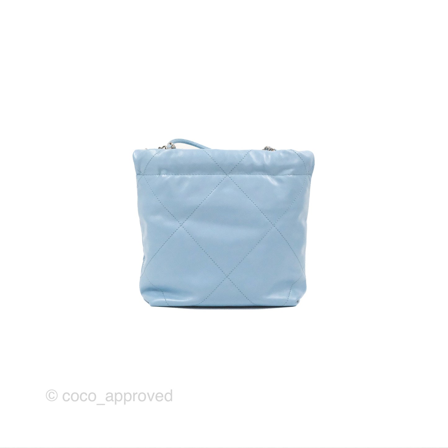Chanel 22 Mini Bag Light Blue Crumpled Calfskin