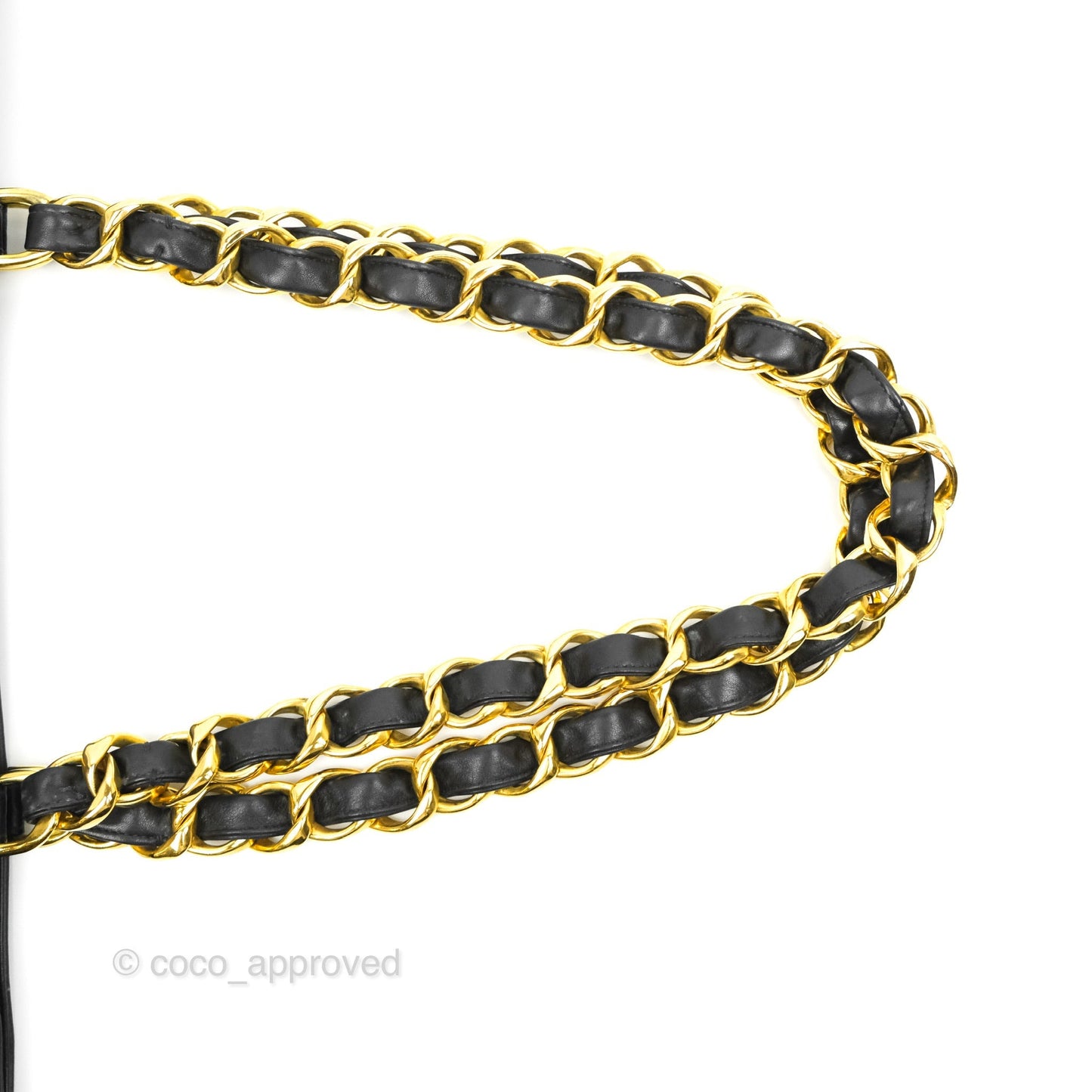 Chanel Vintage CC Chunky Chain Black Calfskin XL Tote 24K Gold Hardware