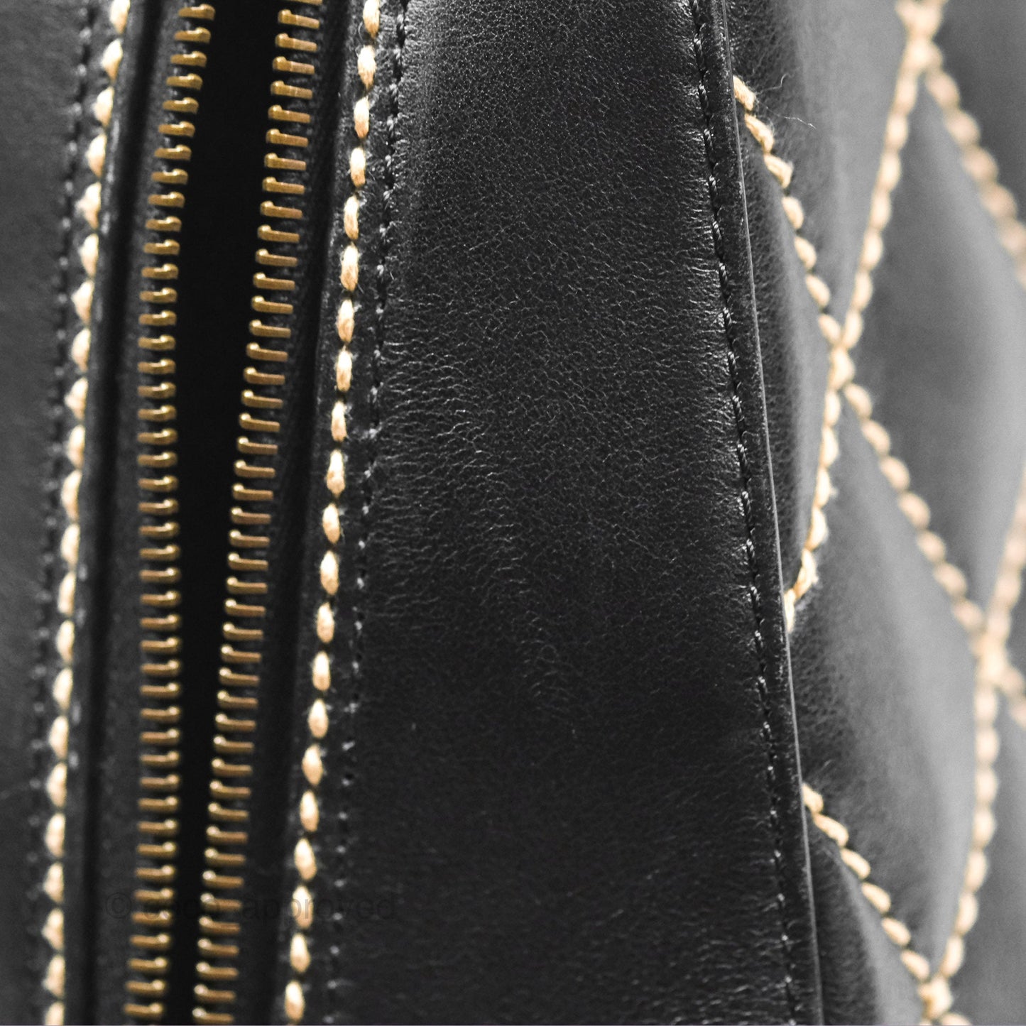 Chanel Vintage Wild Stitch Tote Bag Lambskin Black