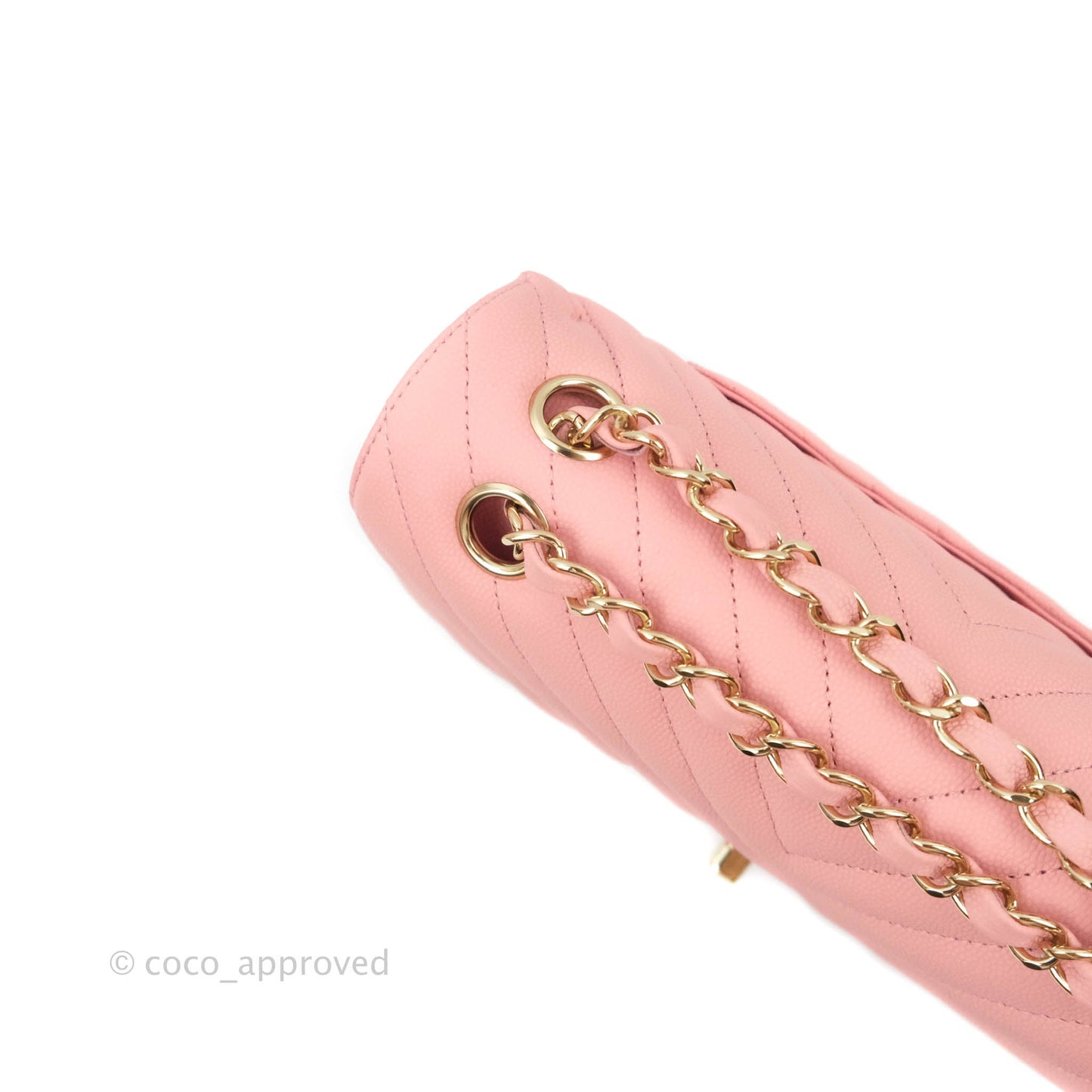 Chanel Classic Chevron S/M Small Double Flap Pink Matte Caviar Gold Hardware