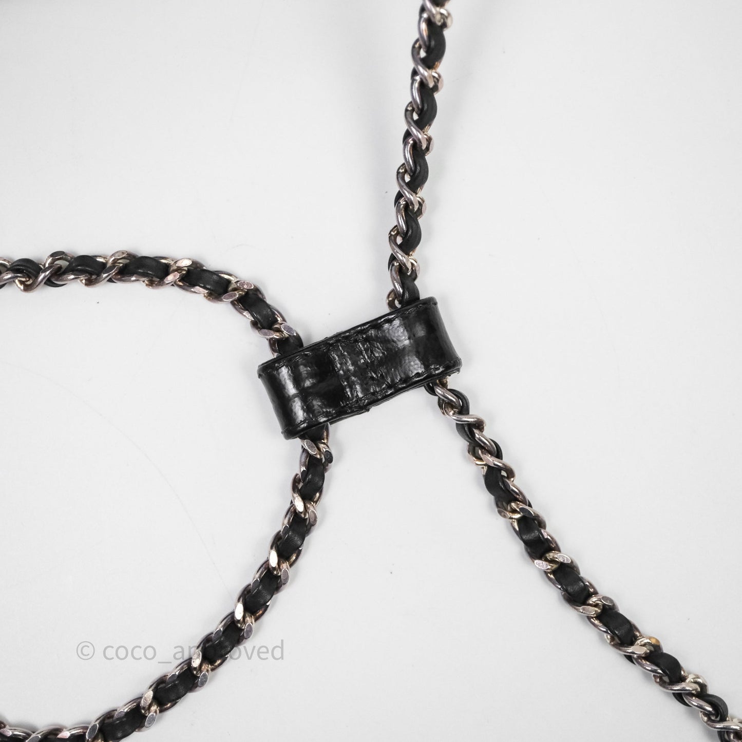 Chanel Vintage CC Drawstring Bag Black Calfskin Silver Hardware