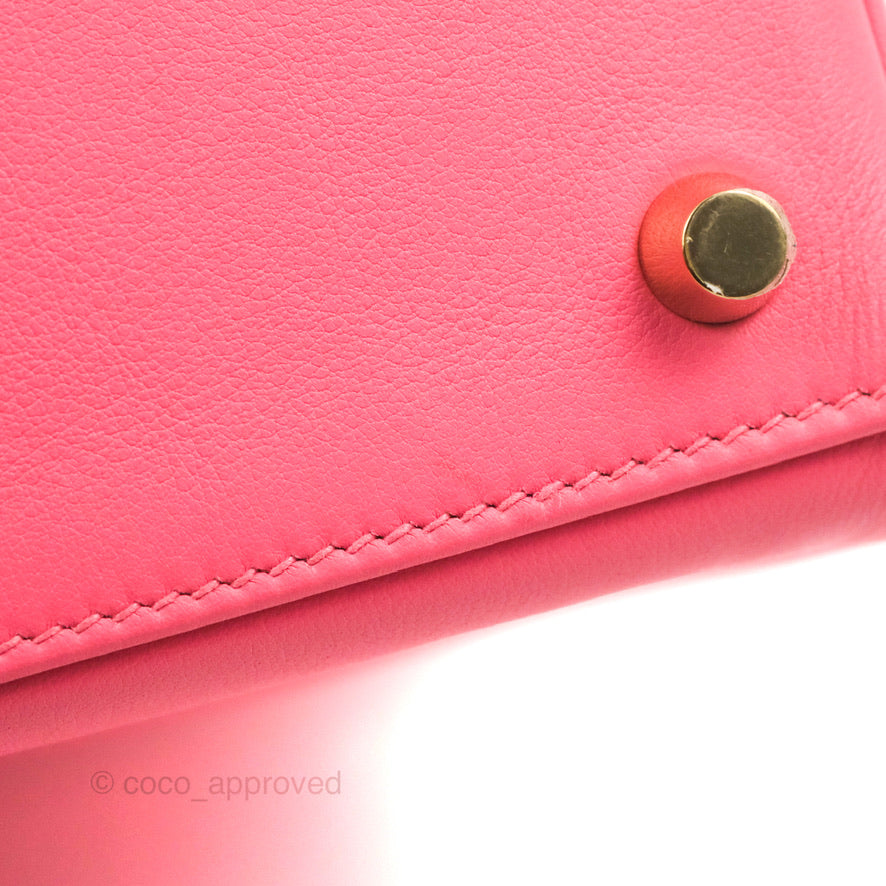 Hermès Retourne Kelly 25 Veau Swift Rose Azalee Gold Hardware