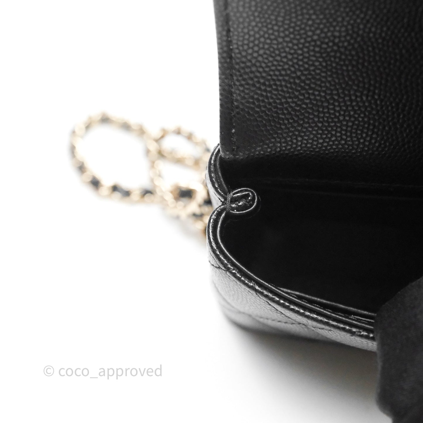 Chanel Nano Coco Handle Clutch Quilted Black Caviar Gold Hardware
