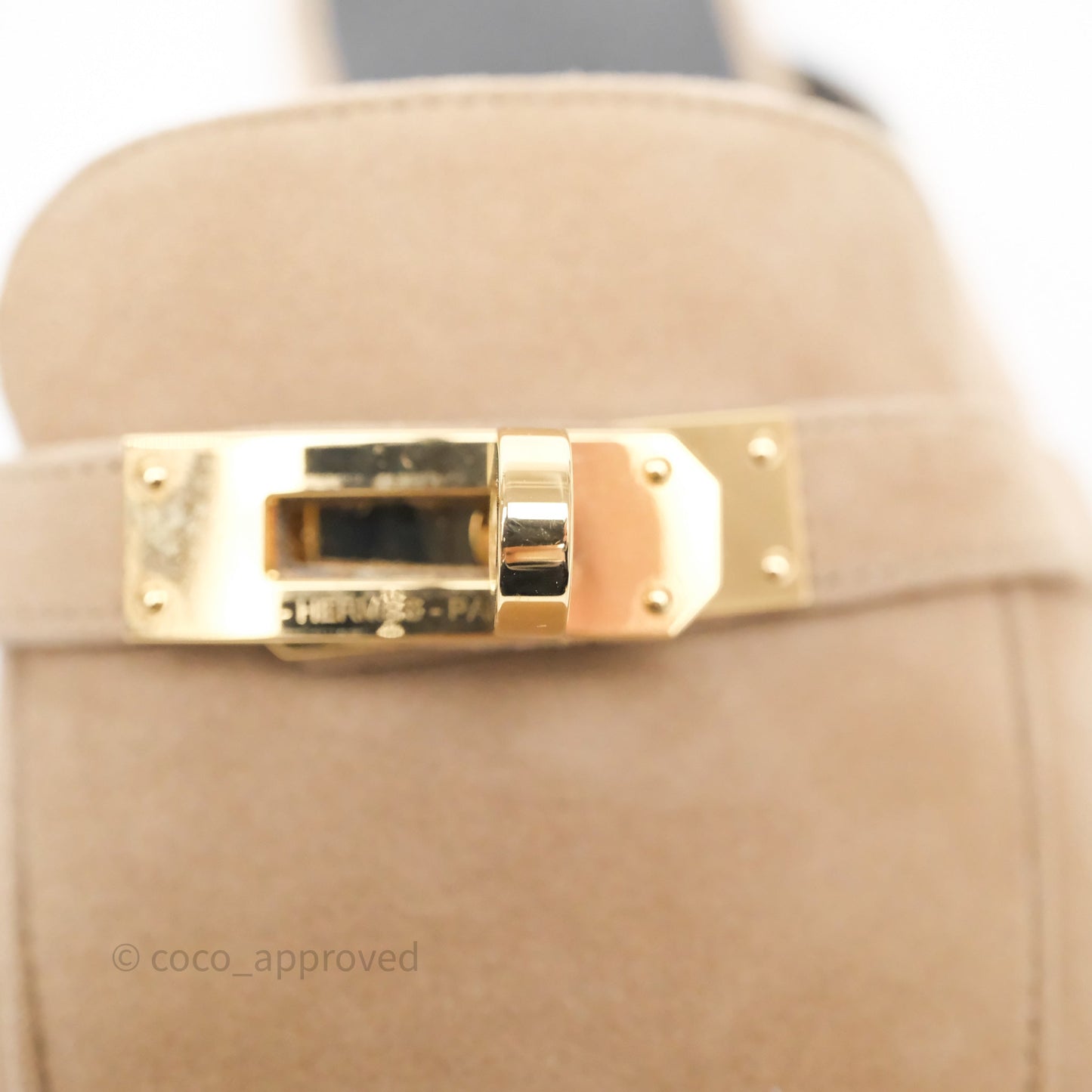 Hermès Oz Velvet Mules in Beige Sable Gold Hardware Size 37.5