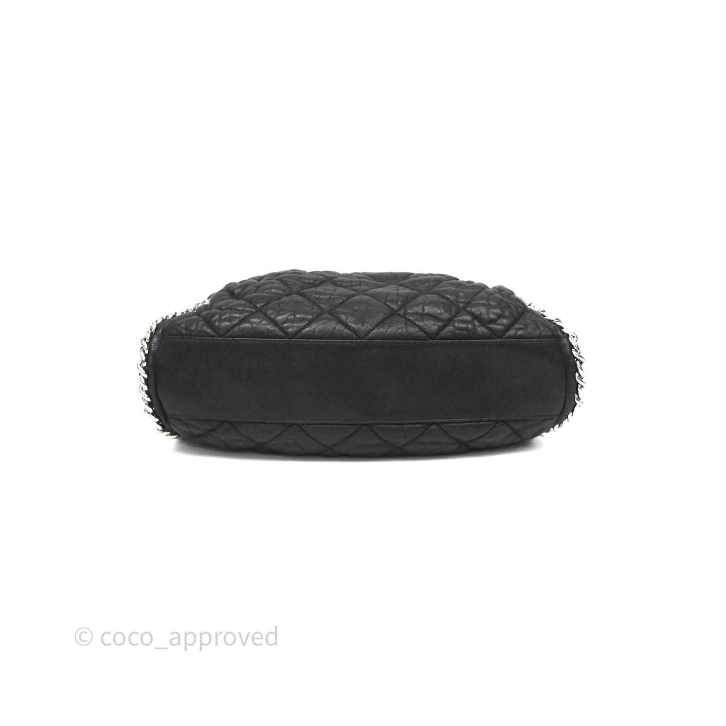 Chanel Chain Around Calfskin Hobo Black Silver Hardware