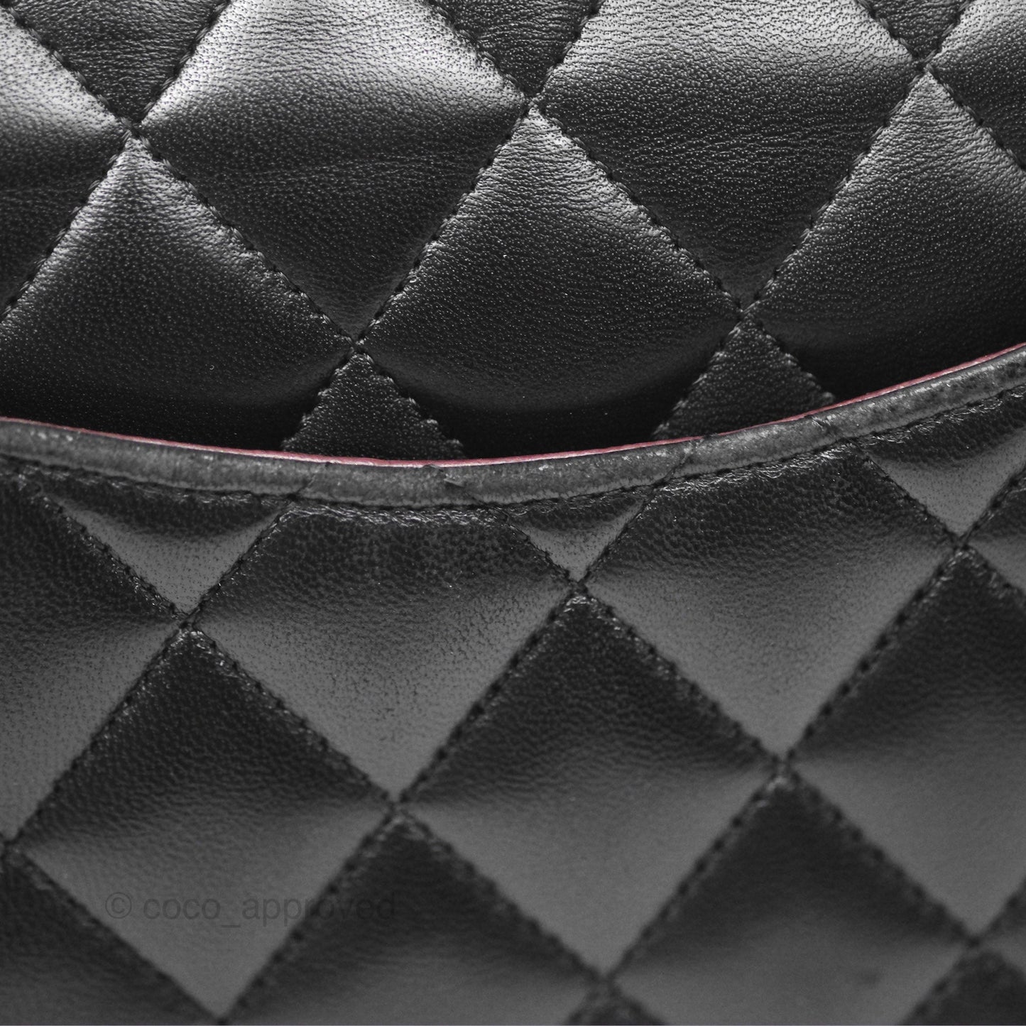 Chanel M/L Medium Classic Flap Quilted Black Lambskin Silver Hardware